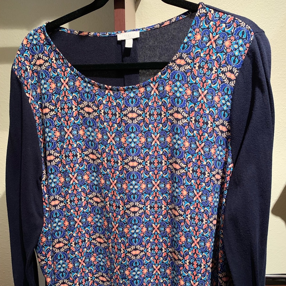 Talbots print sweater/blouse 3x
